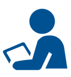 Pictogramme d'un individu avec un document