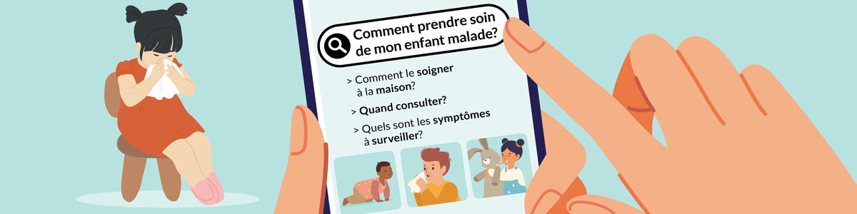 Conseils sur les symptômes d'infections respiratoires (grippe, COVID-19, VRS) chez les enfants de 0-6 ans.